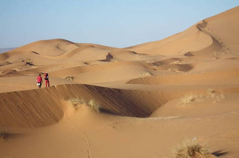 Balade dans les dunes de Merzouga