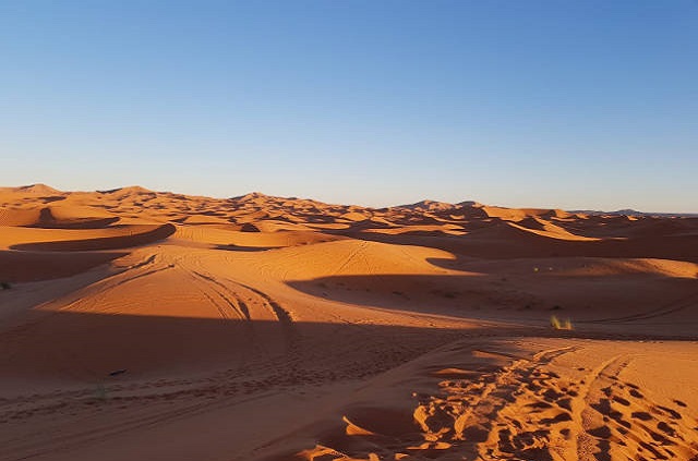 Coucher de soleil désert Maroc